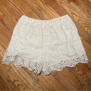 New Free People White Lace High Waist Shorts